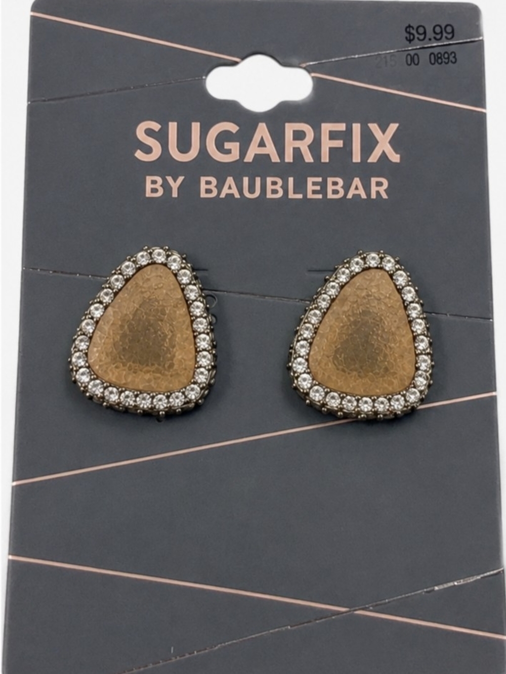 NWT Sugarfix by BaubleBar Gold Tone Rhinestone Statement Stud Earrings